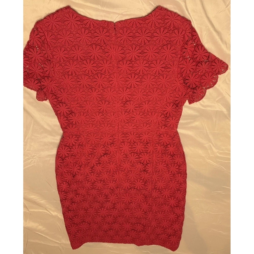 Talbots Sheath Dress 10 Pink Crochet Lace Short Sleeve Women's - Picture 5 of 8